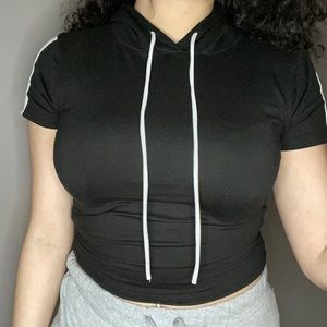 Black Short sleeve hoodie